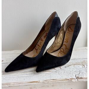 Sam Edelman Black Suede Pointed Toe Pumps Size 8 | 4" Heel